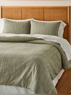 Hearth & Hand Magnolia 3pc Full/Queen Textured Stripe Duvet Cover Set